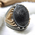 Surah Al-Asr Hematite Ring – Complete Chapter Engraved in 925 Sterling Silver