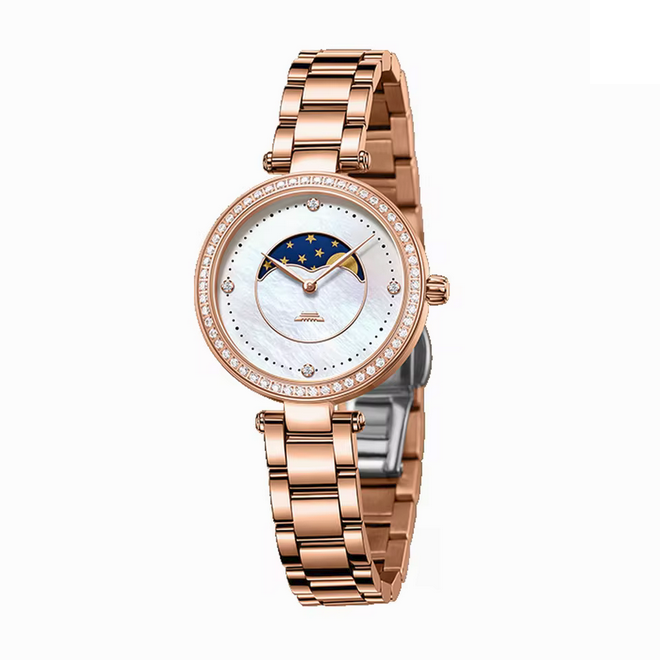 Beijing Moon Phase Quartz Watch – 31mm, designed for women, minimalist luxury style