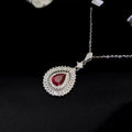 Luxury S925 Sterling Silver Synthetic Ruby Necklace – 5A Gemstone, Premium Craftsmanship