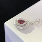 Luxury S925 Sterling Silver Synthetic Ruby Necklace – 5A Gemstone, Premium Craftsmanship