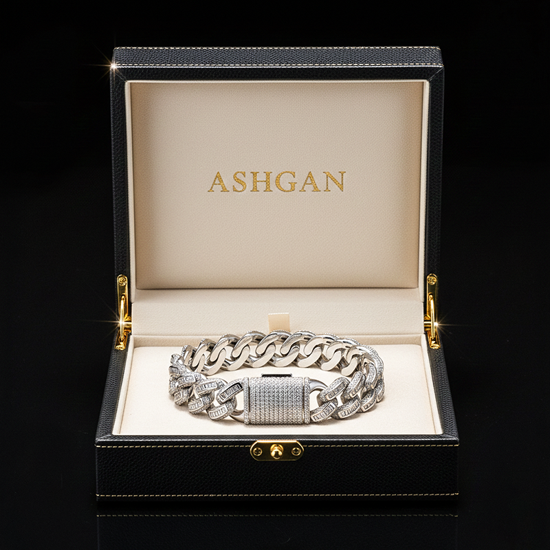 ASHGAN ÉCLAT – Moissanite Cuban Link Bracelet