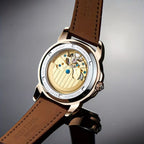 REEF TIGER Men’s Luxury Mechanical Chronograph Watch – Gold-Tone | Multi-Zone Bezel