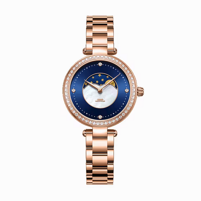 Beijing Moon Phase Quartz Watch – 31mm, designed for women, minimalist luxury style