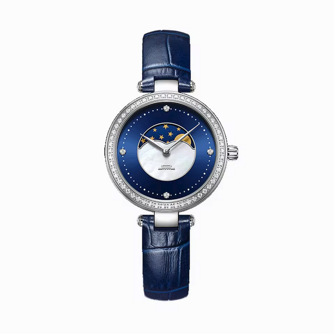 Beijing Moon Phase Quartz Watch – 31mm, designed for women, minimalist luxury style