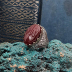 Allah Engraved Agate Ring – 925 Sterling Silver Men’s Islamic Jewelry