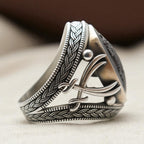 Bismillah Dervish Ring – Hematite Gemstone in 925 Sterling Silver