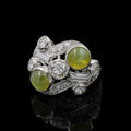 Museum-Grade Platinum Cat’s Eye Chrysoberyl & Diamond Ring (Vintage, Pre-2000)