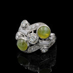 Museum-Grade Platinum Cat’s Eye Chrysoberyl & Diamond Ring (Vintage, Pre-2000)