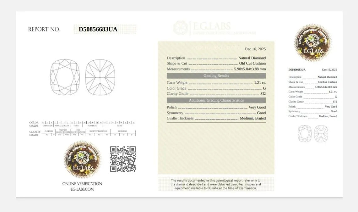 Natural Cushion-Cut Diamond Pair (2.41 CT Total) – Old Mine Cut | Certified Loose Diamonds